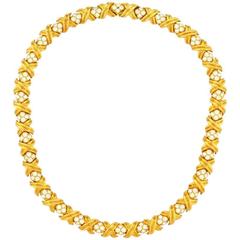 Tiffany & Co. Signature X Diamond Gold Necklace 6