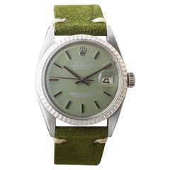 Rolex Edelstahl Datejust mit benutzerdefinierten Sage Green Dial 1960s