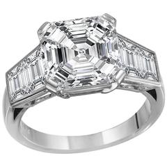 5.01 Carat Asscher Cut Diamond Engagement Ring 6