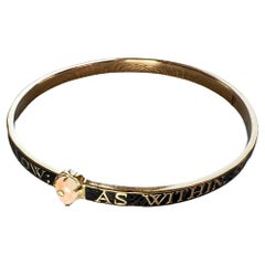 Opal-Diamant-Armreif Schwarz Emaille