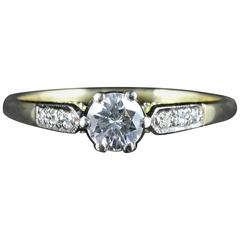 Antique Edwardian Diamond Ring 0.60 Carat Solitaire Engagement Ring circa 1915