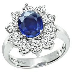 Anello di fidanzamento con zaffiro da 2,00ct e diamante da 1,00ct