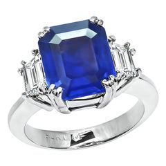 4.56ct Ceylon Sapphire 0.90ct Diamond Engagement Ring