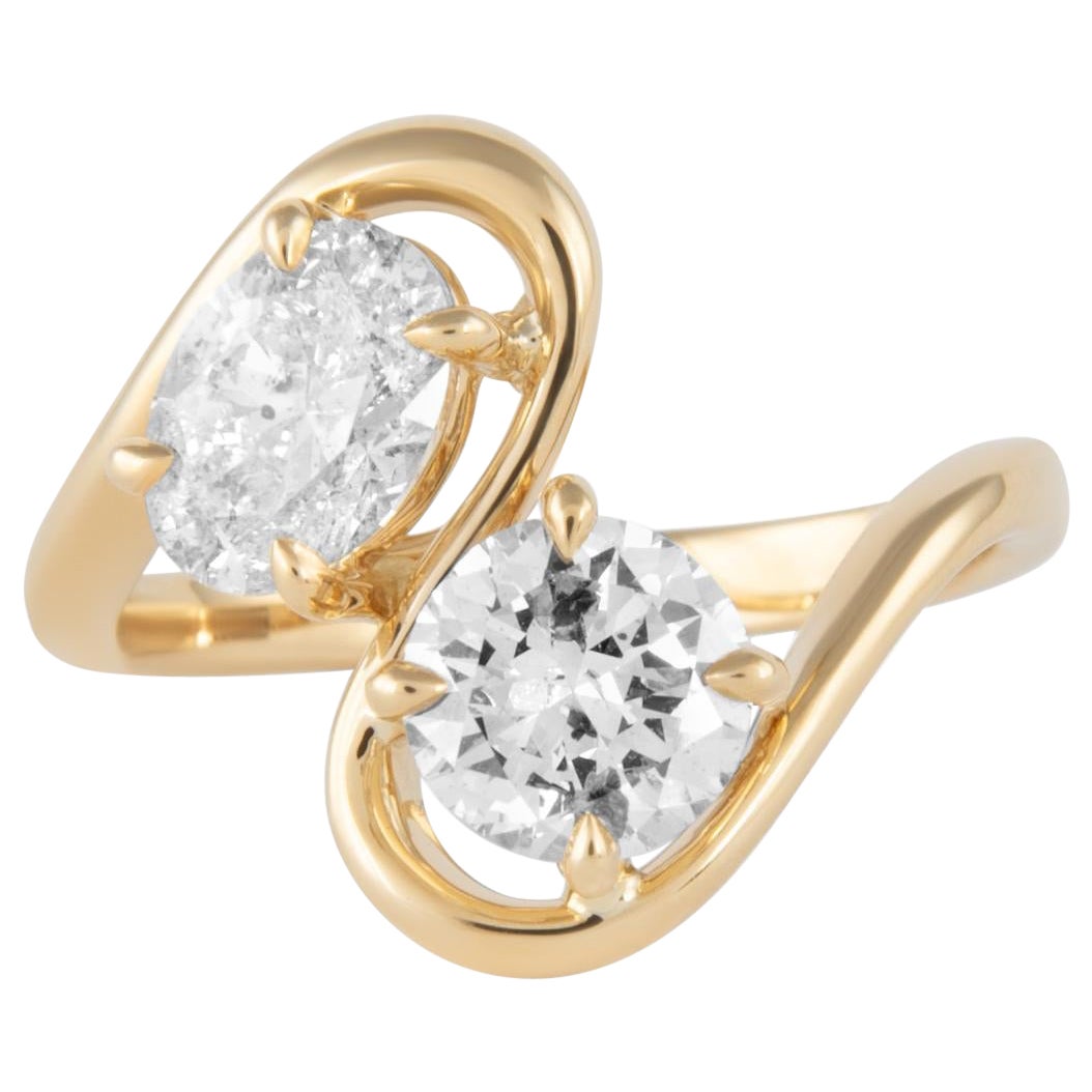 Alexander Beverly Hills 2.13ct Oval & Round Diamond Toi Et Moi Ring 18k