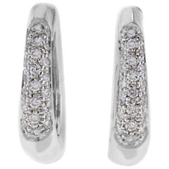 Mini-Hoop Diamond 18 kt White Gold Earrings