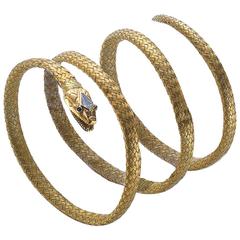 Viktorianisches gewebtes Goldschlangenarmband
