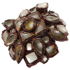 LG Treasures Line Vautrin Talosel and Mirror Fragment Brooch, circa 1950 6