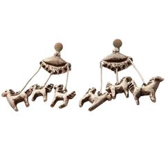 LG Treasures 1945 Line Vautrin Carousel Bronze Earrings 1