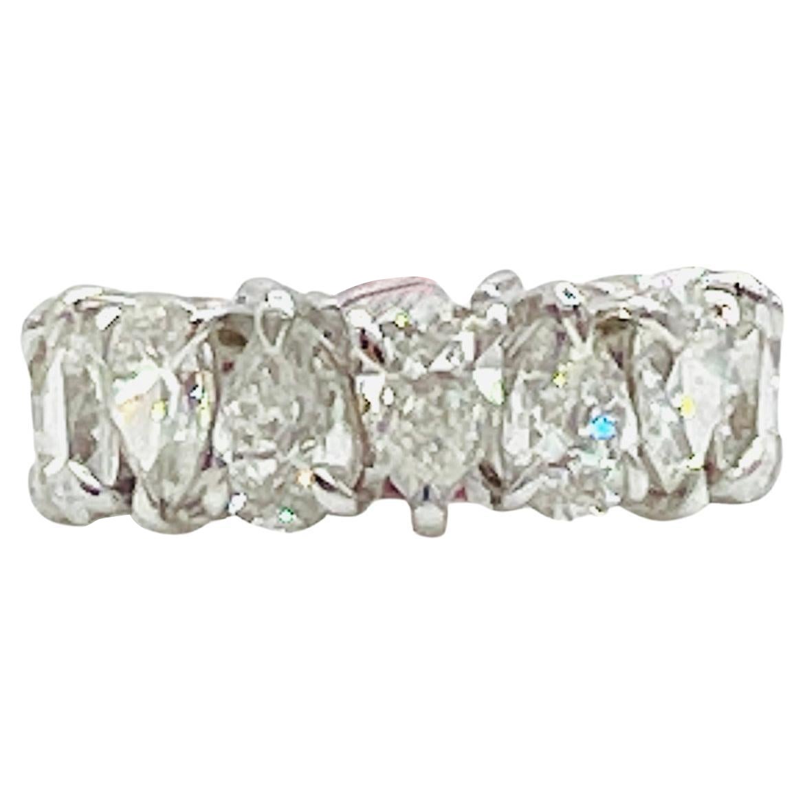 GIA White Diamond Pear Shape 0.50 Carat Each Eternity Ring in 18K White Gold