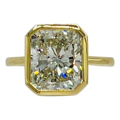 GIA 6 Karat Weißer Diamant Strahlender Ring aus 18 Karat Gelbgold