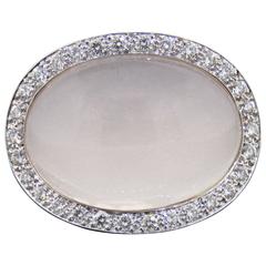 Van Cleef & Arpels White Gold Moonstone Diamond Ring