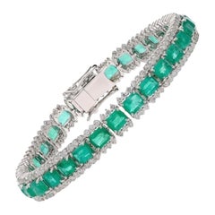 Bracelet tennis de Zambie de 12,46 carats avec diamants de 3,25 carats et or 18 carats
