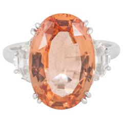 Brazilian 'Precious' Topaz and Diamond Ring, circa 1950 10