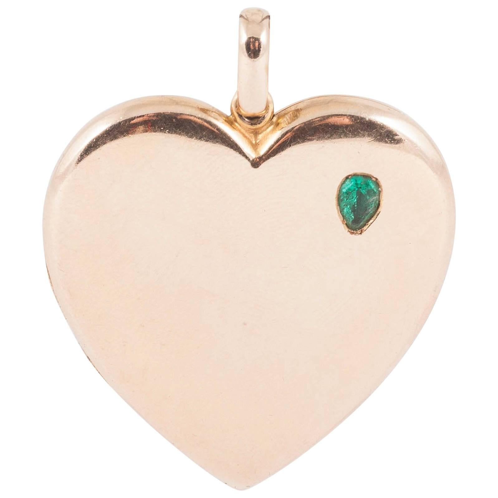 Victorian Heart Double Locket in 15 Carat Gold For Sale