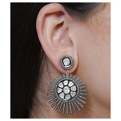 Antike Polki-Diamant-Ohrringe und  Anhänger 2er Set Victorian Jewelry