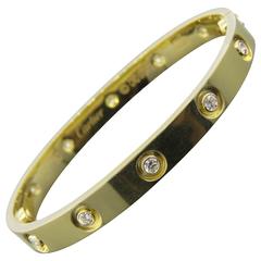 Cartier Love Bracelet Yellow Gold with Ten Diamonds