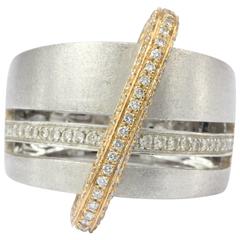 Alfieri & St. John Burnished White and Rose Gold Diamond Ring