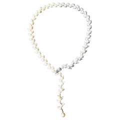 One-of-a-Kind Japan Akoya Pearl Long Necklace Wheat Ear Design