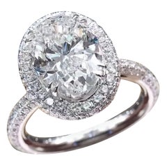 GIA-zertifizierter Solitär-Ring mit 5,00 Karat ovalen Diamanten in ovaler Form aus 18K Gold