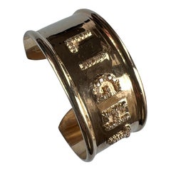 Statement Cuff Bracelet White Diamond Light