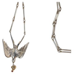 Bird Dove Chain Necklace Silver
