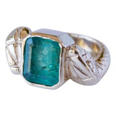 Anillo Serpiente Baguette Esmeralda