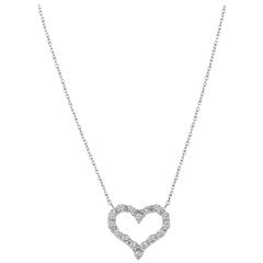 Vintage Tiffany & Co. Small Diamond Heart Necklace