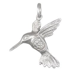 Faye Kim 18 Karat White Gold Hummingbird Charm with Diamond Eye