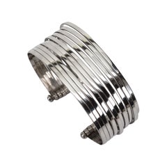 Bracelet manchette HOB multi-empilés en argent sterling