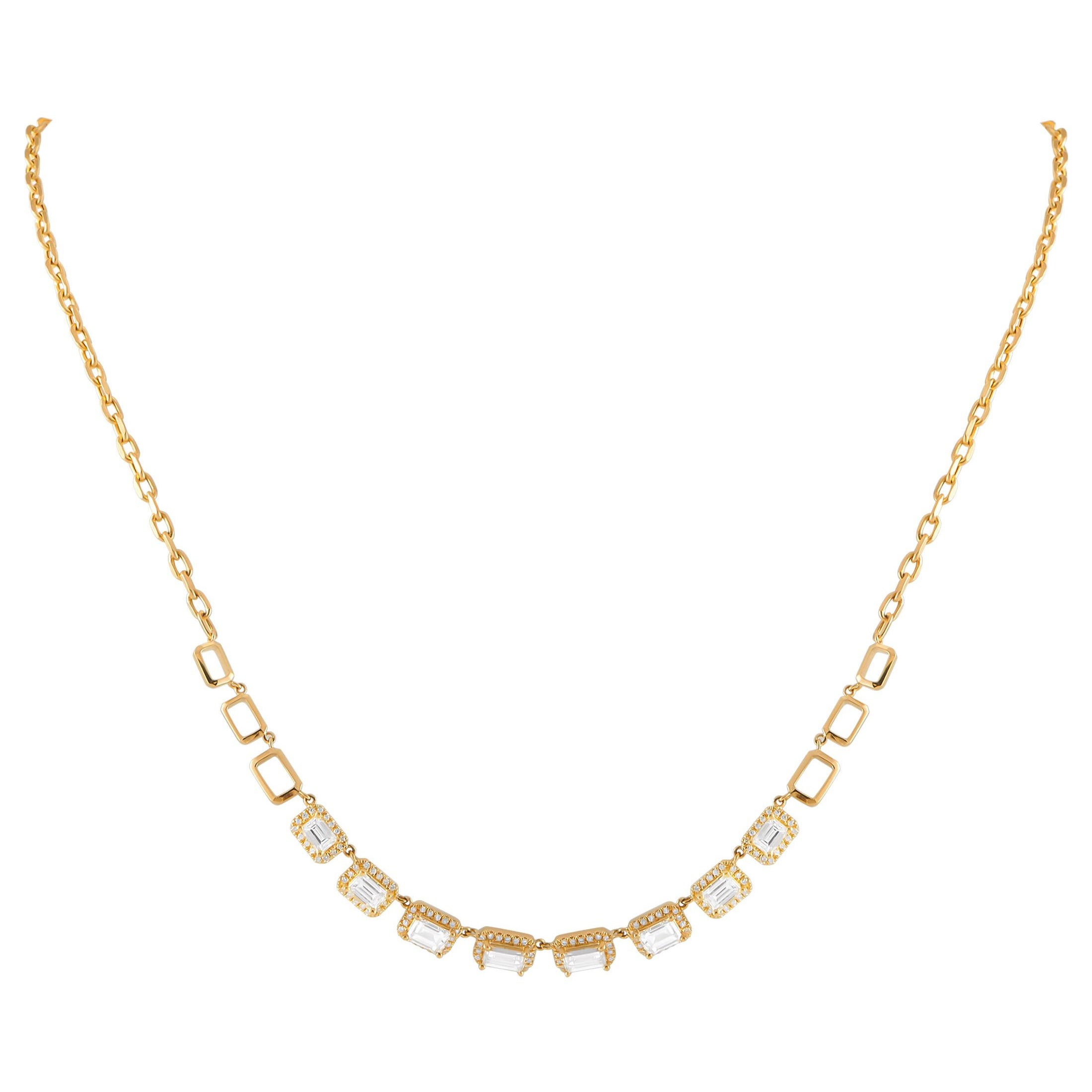 18 Karat Gelbgold 1,95 Karat Diamant-Halskette