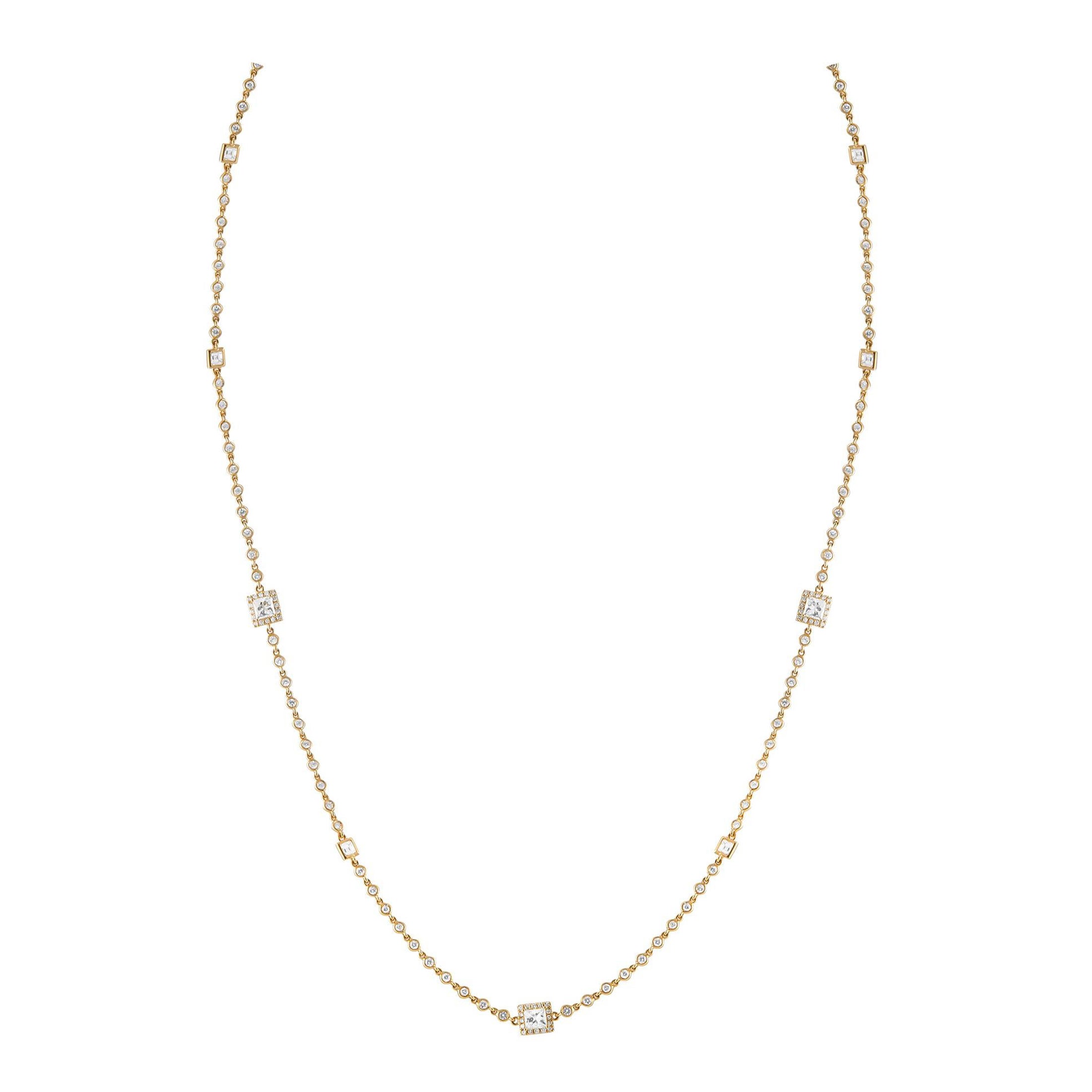 18 Karat Gelbgold Halskette mit 4,50 Karat Diamanten