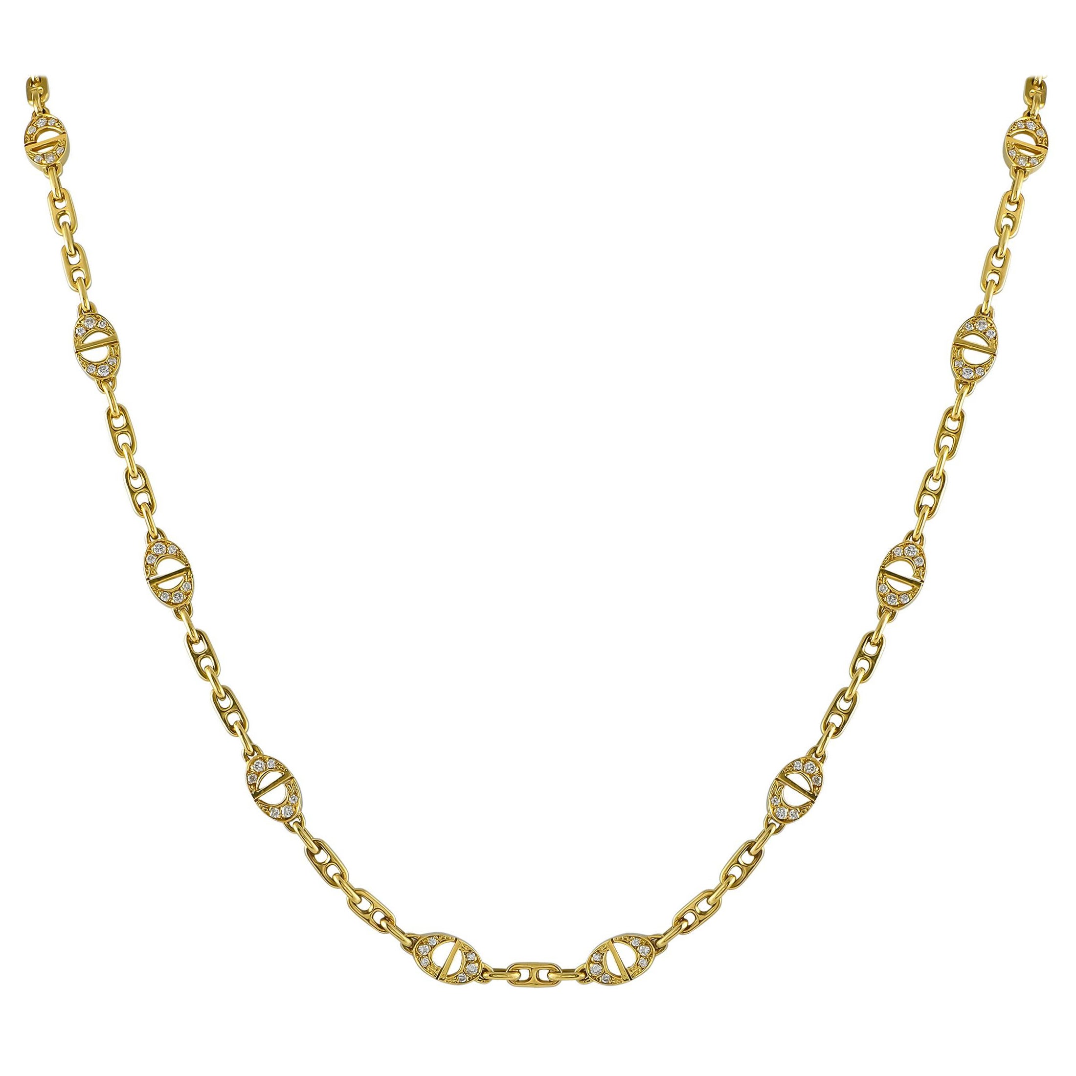 Christian Dior Halskette, 18 Karat Gelbgold 2,15 Karat Diamant