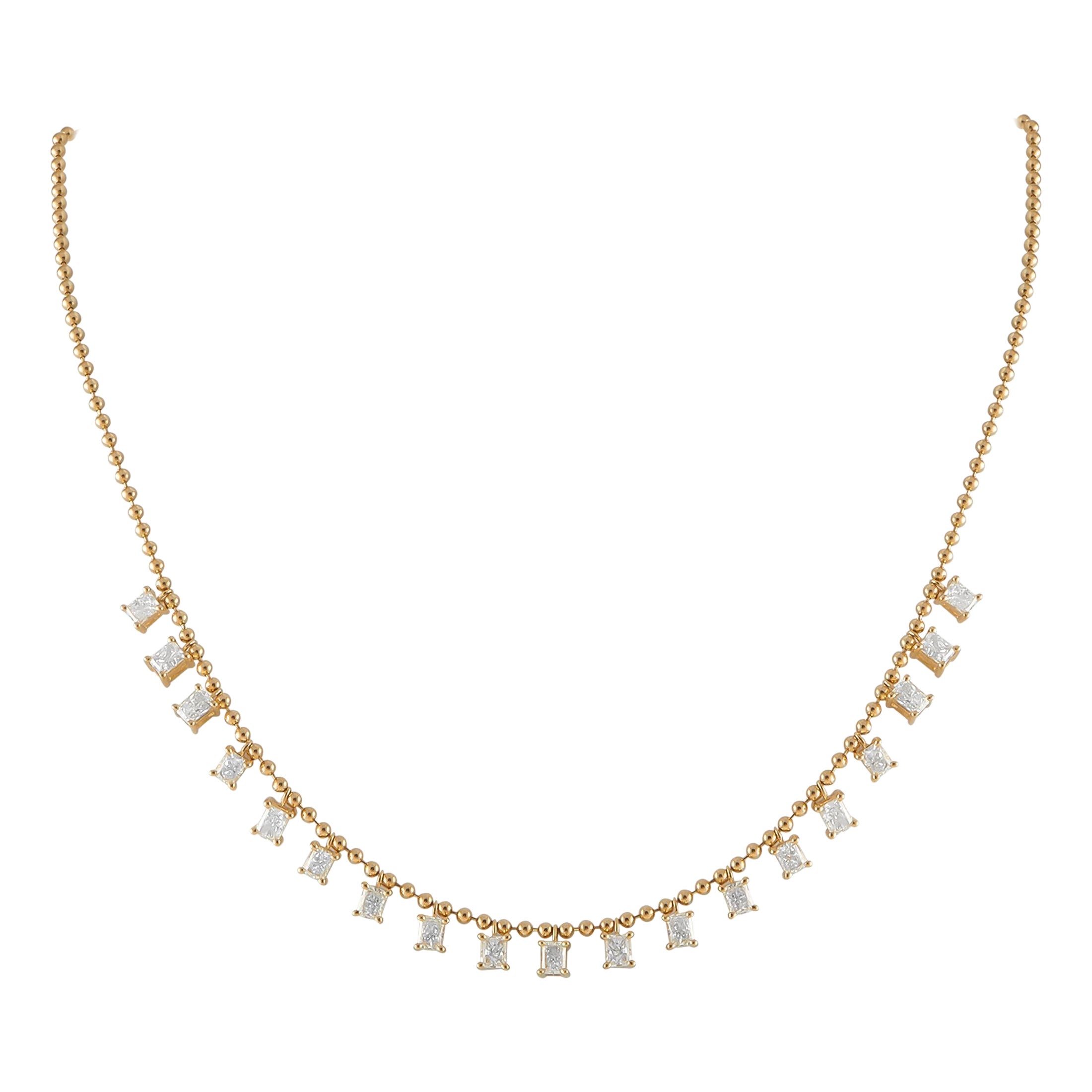 18 Karat Gelbgold Halskette mit 4,0 Karat Diamant Station