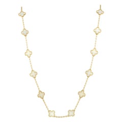Van Cleef & Arpels Vintage Alhambra 18K Gold Coral 20-Motif Necklace