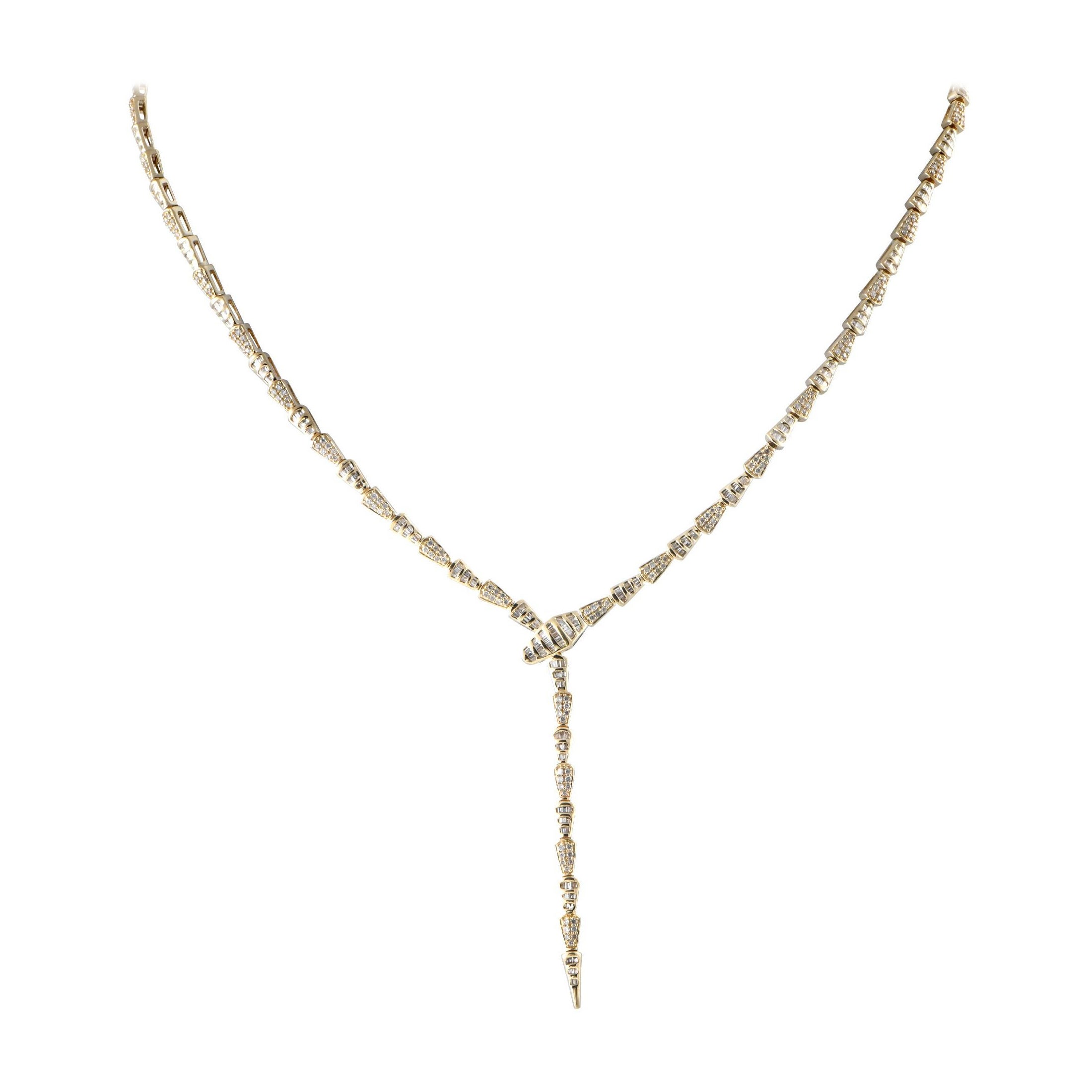 14K Gelbgold Halskette mit 2,01 Karat Diamanten
