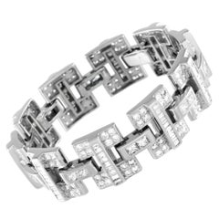 14K White Gold 18.35ct Diamond Bracelet