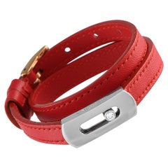 Messika My Move Lederarmband aus 18 Karat Roségold mit 0,08 Karat Diamanten