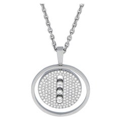 Messika Lucky Move MM 18K Weißgold 0,30 Karat Diamant-Pavé-Halskette