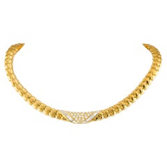 Van Cleef & Arpels Vintage 18 Karat Gelbgold Halskette mit 3,28 Karat Diamanten