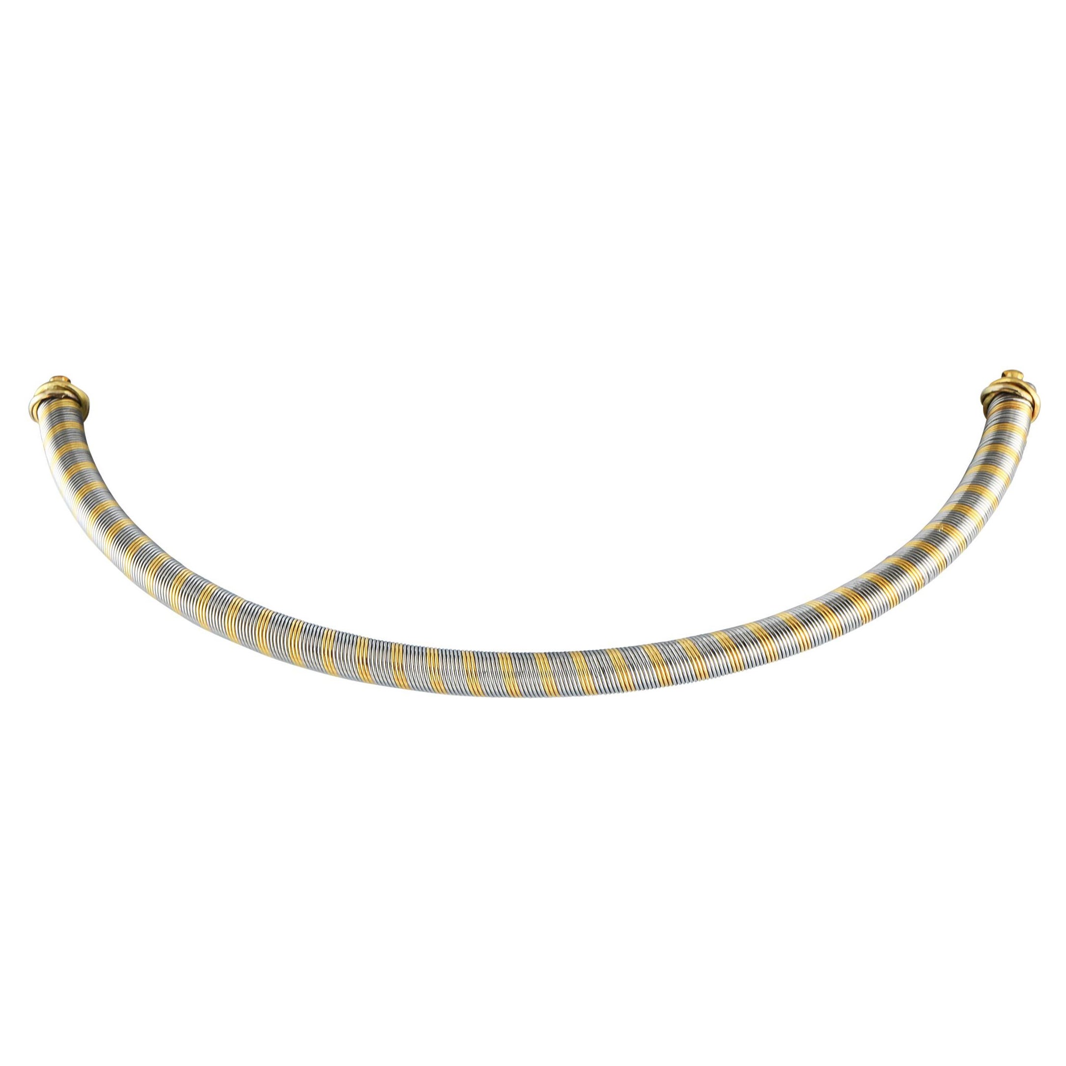 Cartier Vintage Halskette aus 18 Karat gelbem und Edelstahl im Angebot