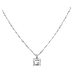 Chopard Happy Diamonds 18K White Gold 0.25ct Diamond Pendant Necklace