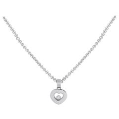 Chopard Happy Diamonds 18K White Gold Diamond Heart Pendant Necklace