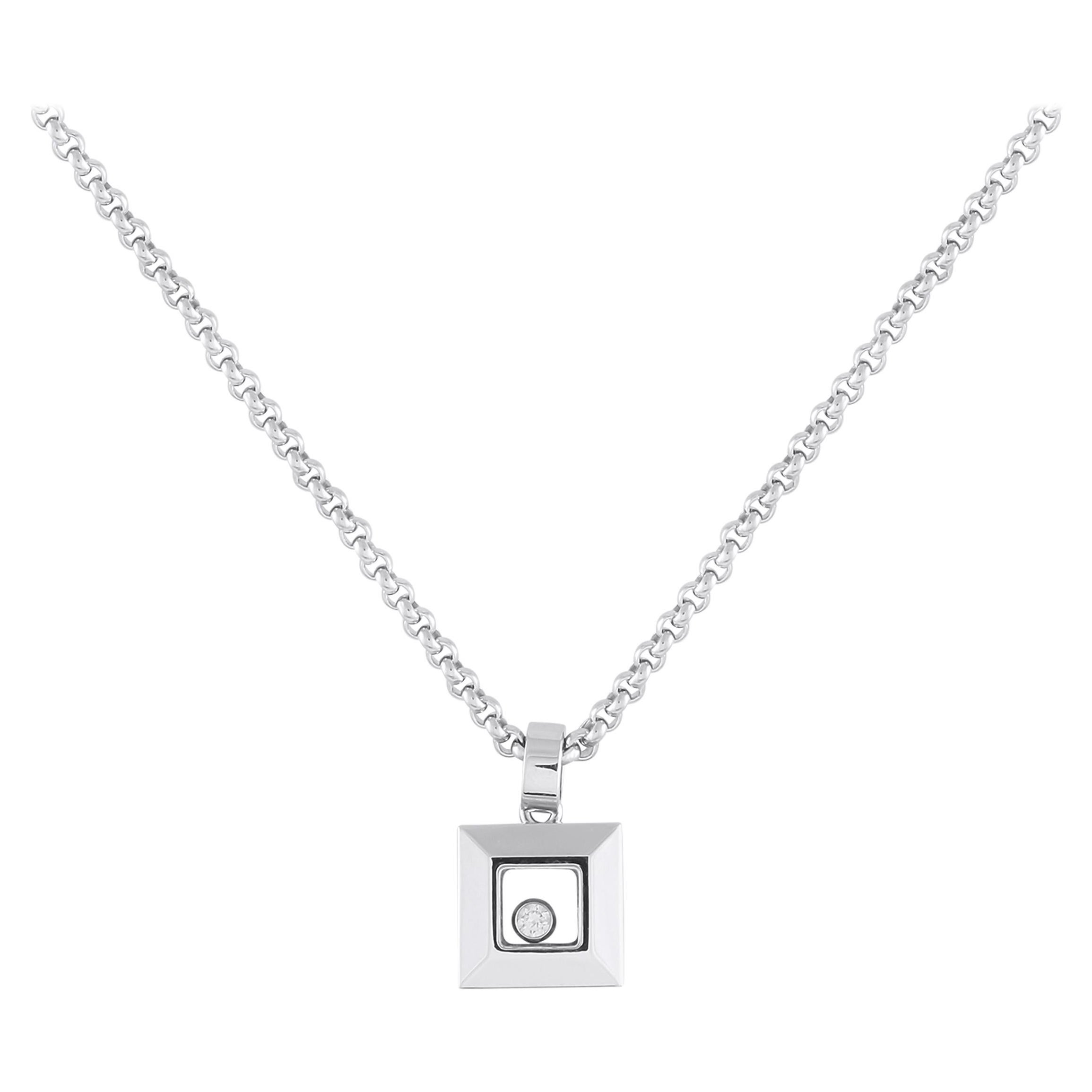 Chopard Happy Diamonds 18K White Gold Diamond Pendant Necklace