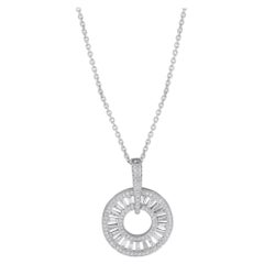 18K White Gold 2.0ct Diamond Pendant Necklace