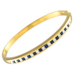 18K Yellow Gold 1.50ct Diamond and Sapphire Bracelet