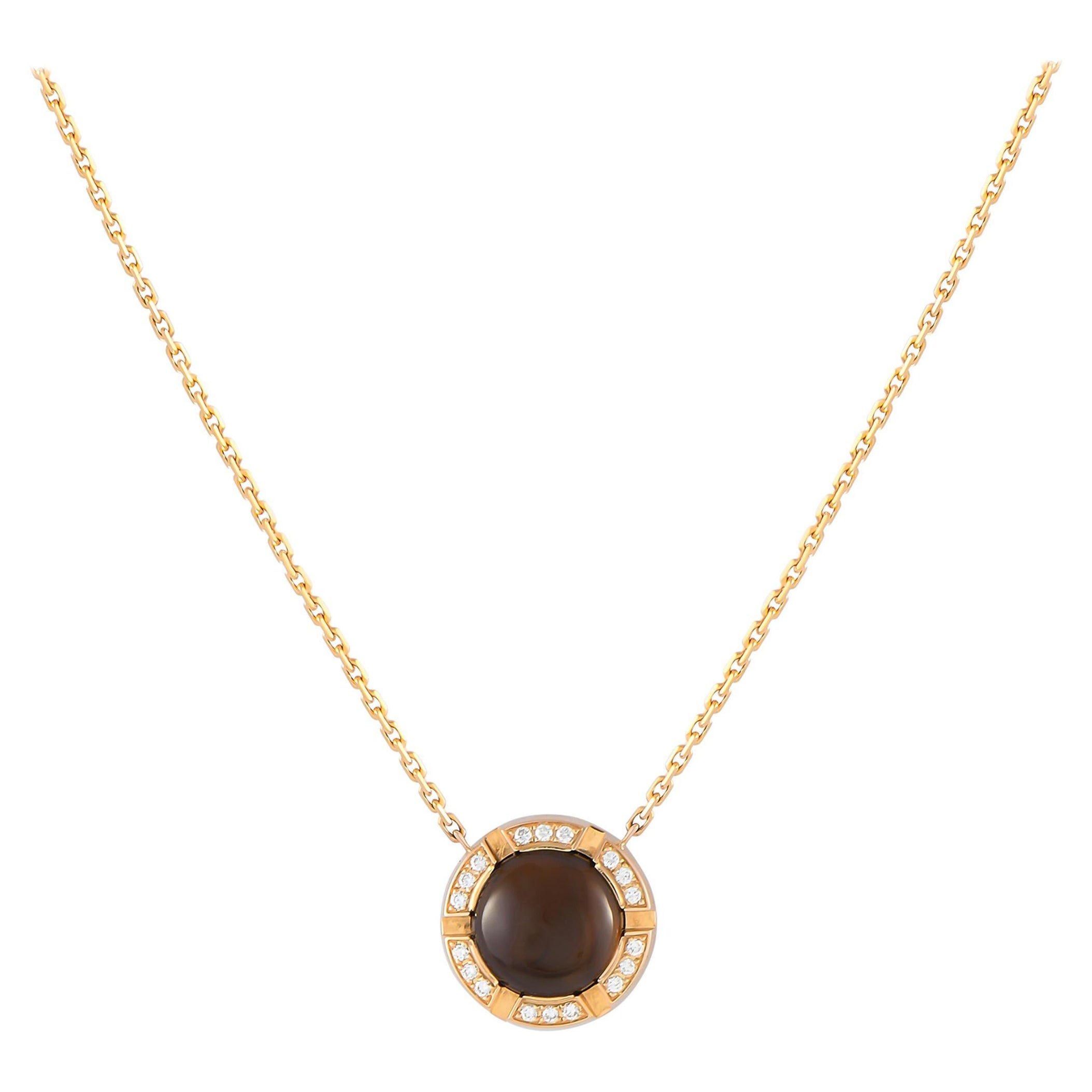 Chaumet 18K Rose Gold Diamond and Smokey Topaz Necklace