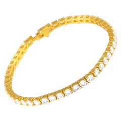 Bracciale tennis in oro giallo 18 carati con 10,23 carati di diamanti