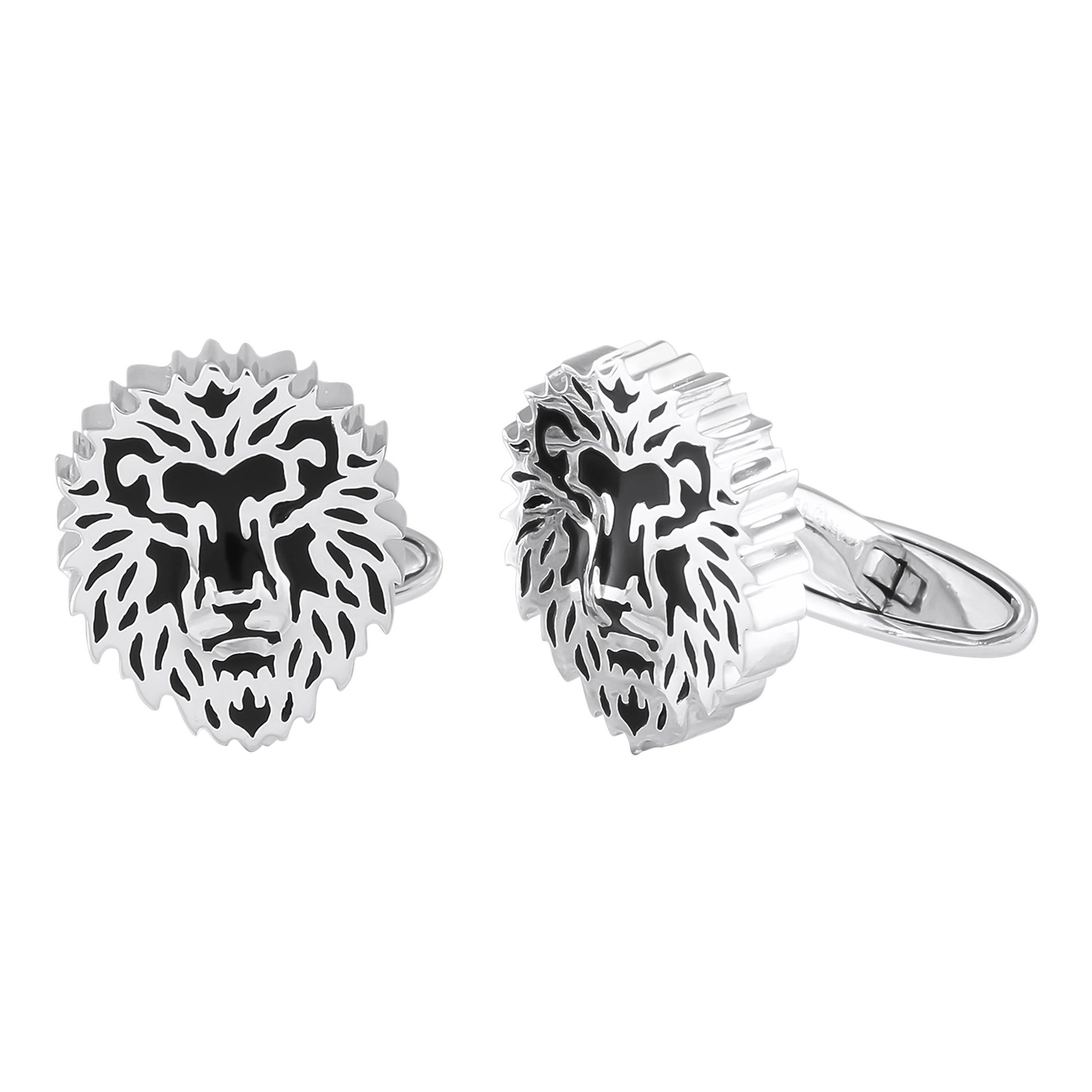 Carrera y Carrera 18K White Gold Lion Cufflinks