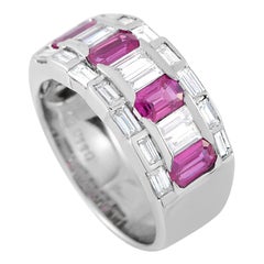 18K Weißgold 1,10ct Diamant und Rubin Ring