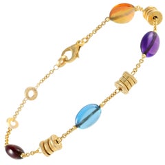 Bvlgari B.zero1 18K Yellow Gold Garnet, Topaz, Amethyst, and Citrine Bracelet